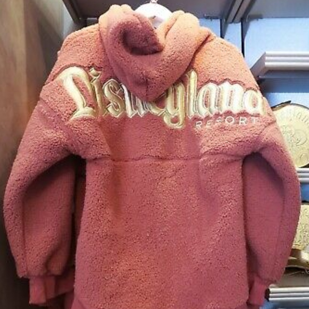 NWT Disneyland Spirit Jersey Hoodie Pink Sherpa
